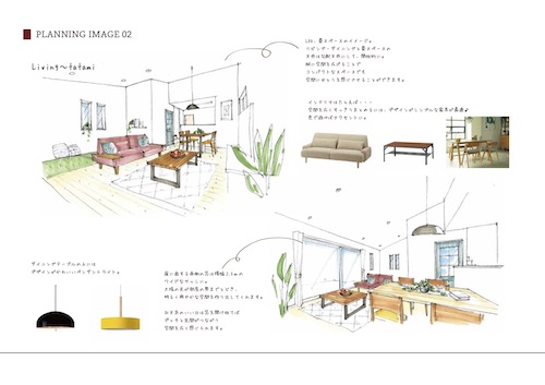 手書き内観パースで 華やかなプレゼンテーションを オシャレな手書きパースの作成 手描きパース工房 全国対応