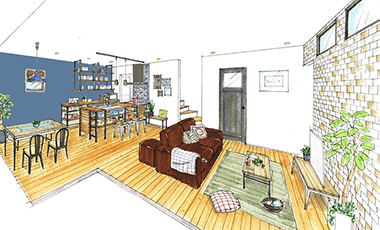 オシャレな手書きパースの作成 手描きパース工房 全国対応