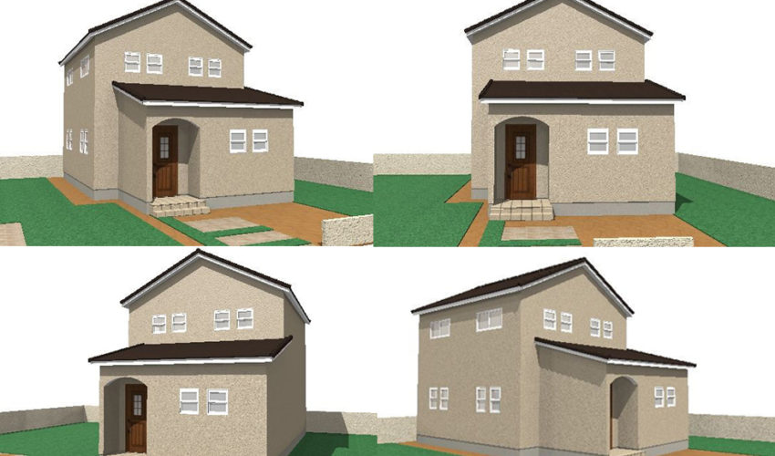 外観パースのアングル 角度で変わる建物の印象 オシャレな手書きパースの作成 手描きパース工房 全国対応