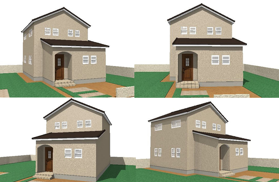 外観パースのアングル 角度で変わる建物の印象 オシャレな手書きパースの作成 手描きパース工房 全国対応